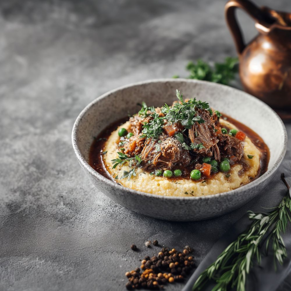 Mehr Informationen zum Thema: Kalbs&shy;ragout mit Kürbis&shy;polenta